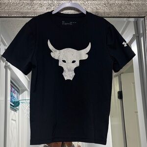 Under Armour Black Tee with White Bull Graphic